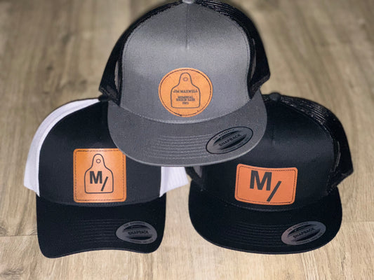 Jim Maxwell Leather Patch Hats